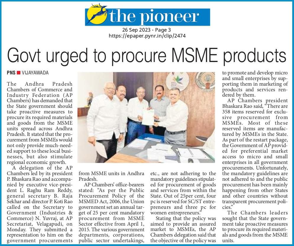 Govt urged to procure MSME Products