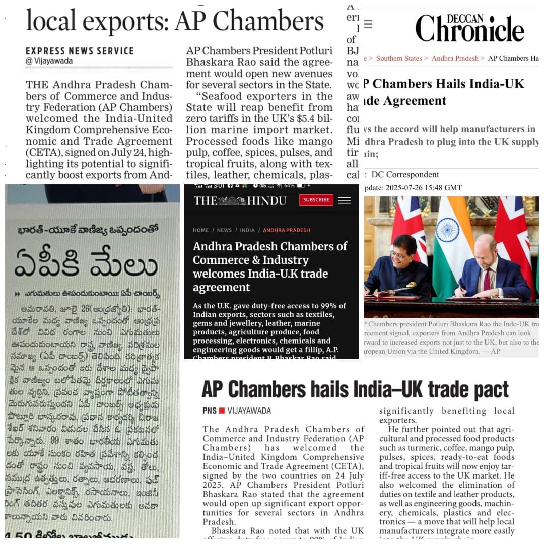 AP Chambers Hails India - UK Trade Pact